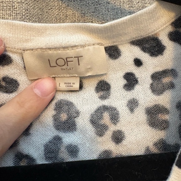LOFT Leopard Print Knit Top - Picture 3 of 4